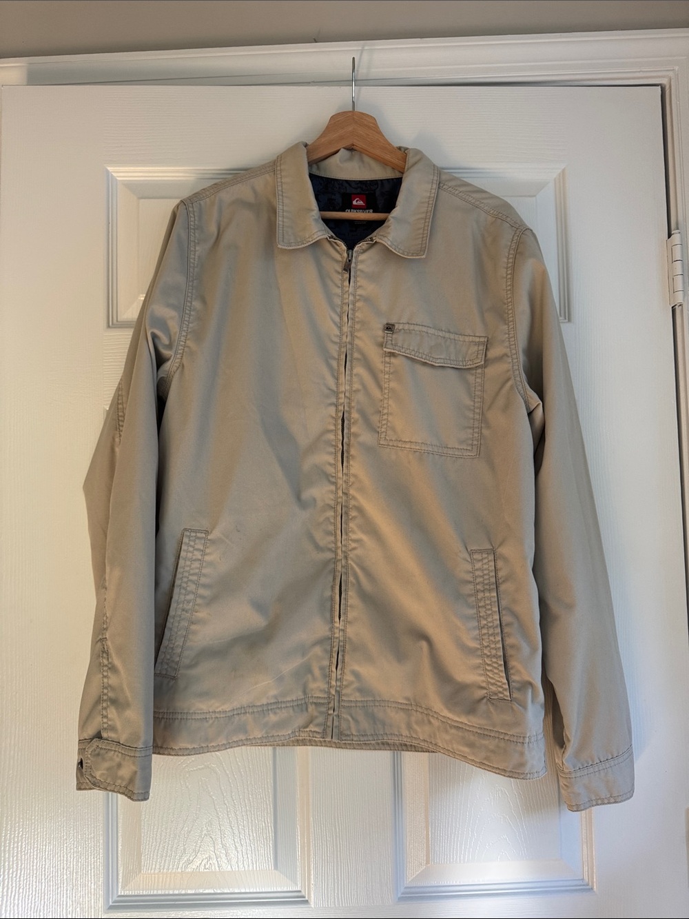 Quiksilver Men's Lightweight Tan Collared Zip Jacket